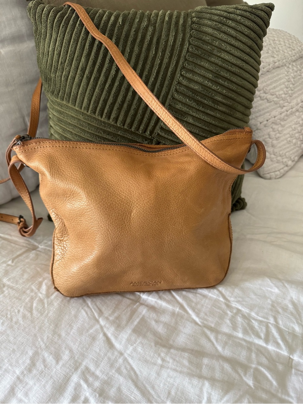 American Cognac Leather Crossbody Bag